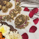 Vriksham Festive Peacock Designs Hasli Neckpiece-Gold Bead-G19105